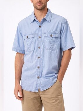 EUC Royal Robbins Light Blue Casual Button Down Shirt